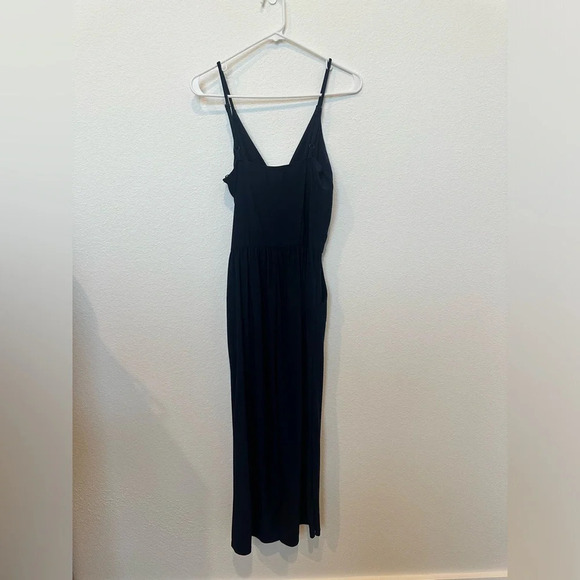 NWT GILLI navy blue jumpsuit with bow tie cinched waist cropped‎ small - Picture 2 of 10